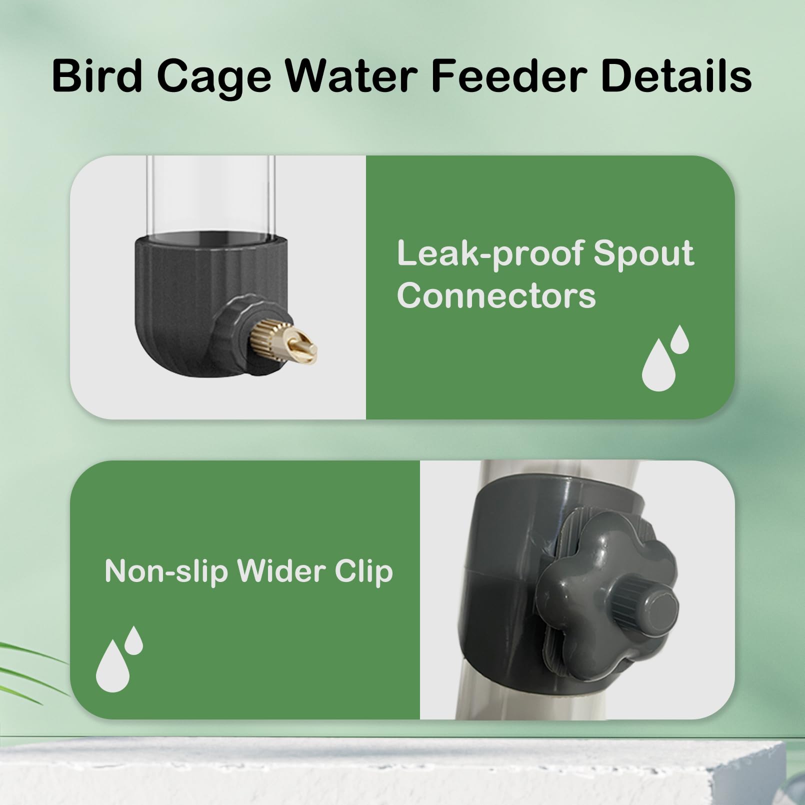 Niwaes Bird Drinker Waterer Parakeet Water Dispenser For Cage Bird Drinking Water Bottle Parrot Automatic Drinking Device For Bu